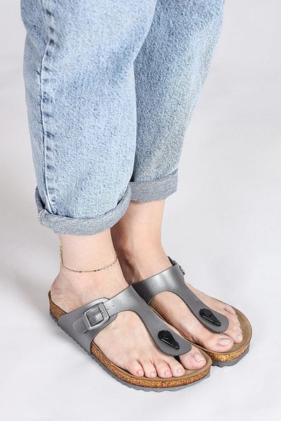 Jump 50005 Single Buckle Silver Color Women's Flip Flops