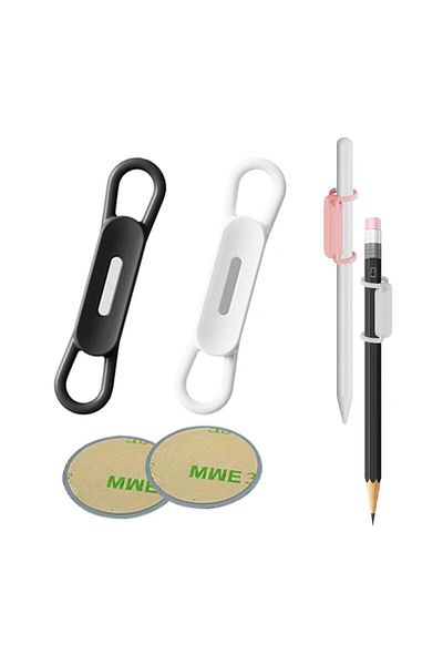 Choice Black White 2pcs UMUST Magnetic Pencil Holder,Tablet Touch Pen Clips,Multifunction Silicone Adjustab