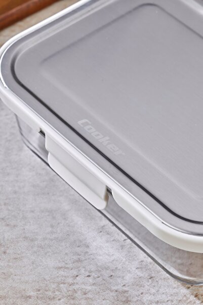 Cooker 1500 ml Glass Storage Container – Leakproof with Stainless Steel Lid, Food Storage