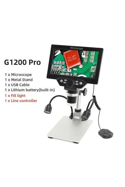 TOOLTOP 1200X G1200 PRO G1200 7-Inch Digital Microscope 1200x Continuous Zoom HD 12MP Industry Microscope Ad