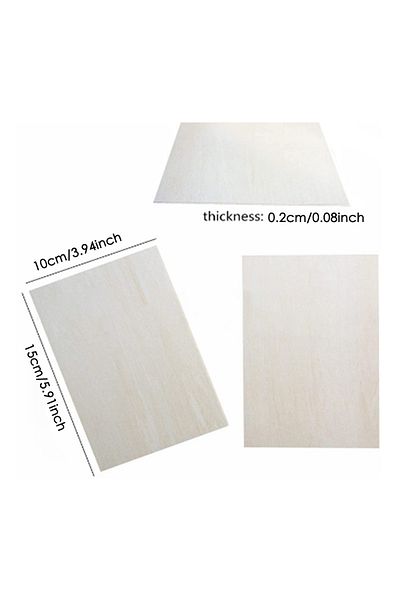 Choice TT2314646 10Pcs 15*10CM*2MM Thin Basswood Board Blank Unfinished Wood Craft Model Making