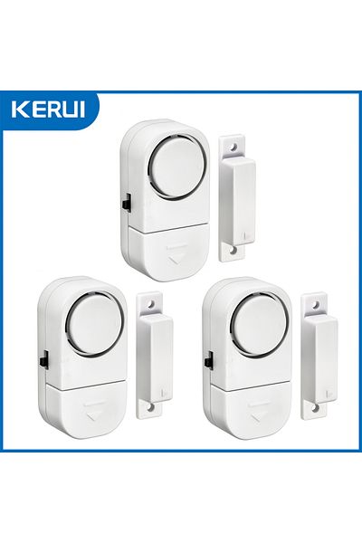 Kerui 3pcs KERUI Door Window Sensor Independent Opening Magnetic Door Sensor 90db Wireless Security Alarm
