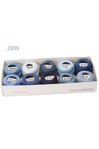 Choice Set 200N Amohilos Size 8 Mercerized Egyptian Cotton Pearl Thread 10 Assorted Colors Collection 5 Gra