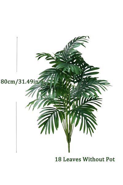 Choice 80cm 18Leaves 70-80cm Large Artificial Palm Tree Tropical Green Leaves Fake Plants Plastic Monstera
