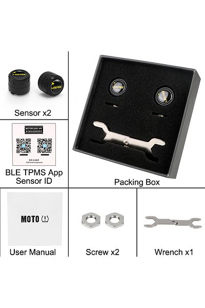 LEEPEE Portable Motorcycle TPMS 2 Sensors Bluetooth 4.0 5.0 Tire Pressure Monitoring System Pit Bike Tyre T