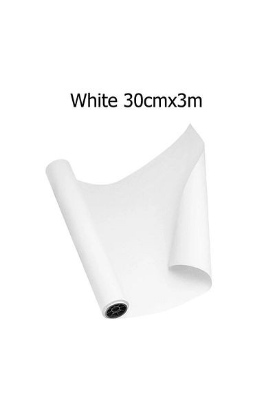PeriPage White 30cmx3m Kraft For Gift Paper Black Origami Wrapping Raw Roll Design Packaging Colored Recycled