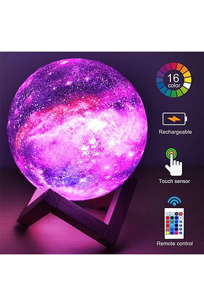 Choice DIA 10cm 3D Print Moon Lamp 16 colors Remote LED Night Light Rechargeable Atmosphere NightLight Indo