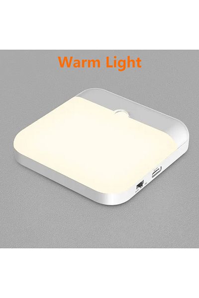 Choice Warm Light 3000k 1pcs Motion Sensor Led Light Usb Type-c Charging Square Lamp For Bedroom Kitchen St