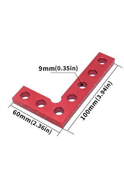 Wnew Metric  Red Aluminum Alloy Square Ruler Metric Height Gauge 90 Degrees L-Square Woodworking Measurin