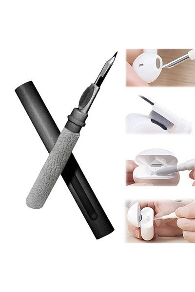 amzwn Black 3 IN 1 Bluetooth Earphones Cleaning Tool Cleaner Kit for Airpods Pro 3 2 1 Earbuds Case Clean