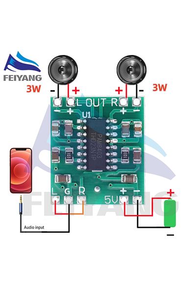 Choice Pam8403 Super Mini Digital Amplifier Board 2 * 3w Class D Digital Amplifier Board Efficient 2.5 T...