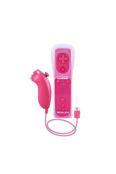 NVPONE Pink 1 pair with Nunchuck Controller Set Motion Plus Remote Controller Wii Remote Controller Gamepad