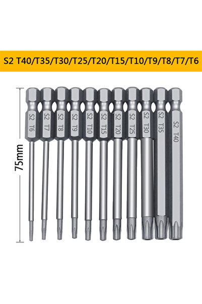 Choice GZ162-75mm11pcs 11PCS 75/100mm Security Bit Set Anti-Tلاعب Bits Screwd...