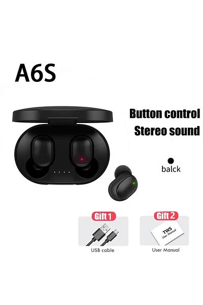 EOENKK black TWS A6S Headset Wireless Earphones Bluetooth Headphones Sport Stereo Fone Bluetooth Earbuds fo