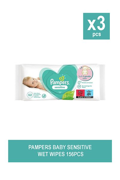 Pampers BABY SENSITIVE WET WIPES 52PCS X 3