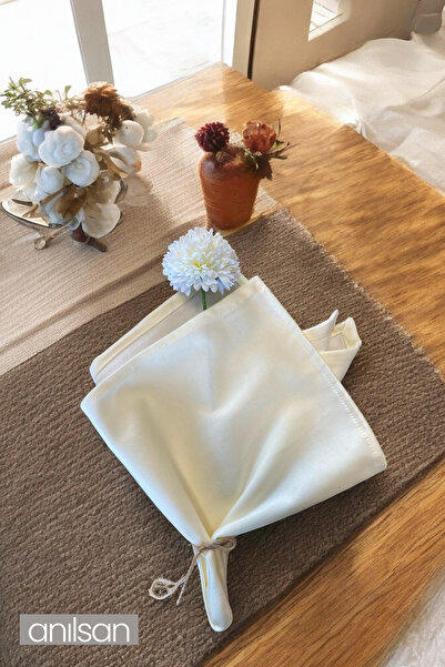 Anılsan Tekli %100 Pamuk Kumaş Peçete Beyaz 50x50 Cm Mutfak Bezi Sofra Sunum ...