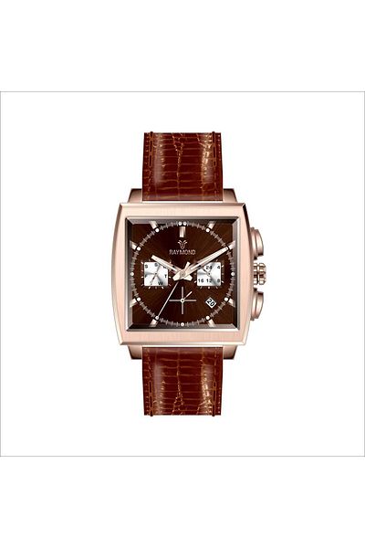 Raymond Rym-83001 Leather Cord Men's Wristwatch - Stainless Steel Case - 2 Year Warranty
