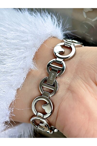 Romanson Special Design Stone Steel Cord Silver Color Steel Case Women Wrist Watch 1419.01