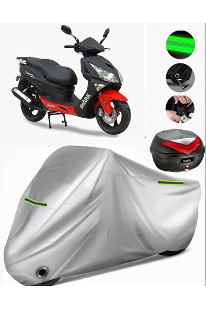 MotoEN Asian Shark 150 Rear Bag Compatible Motorcycle Tarpaulin Premium (Lock...