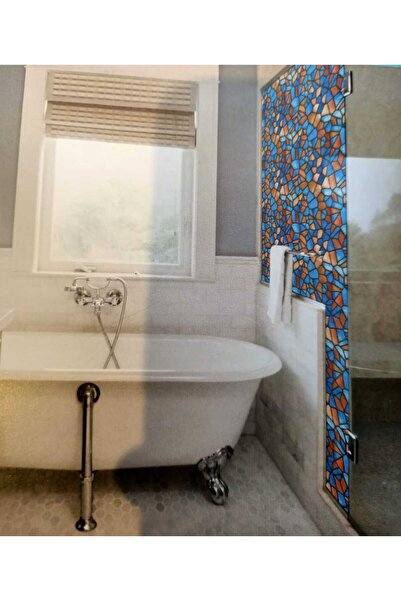 burawall vitray desen yapışkanlı şeffaf folyo  90cmx 2 metre