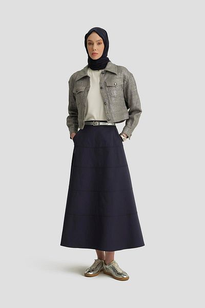 Armine Sewing Detailed Skirt 25Y1801 Indigo