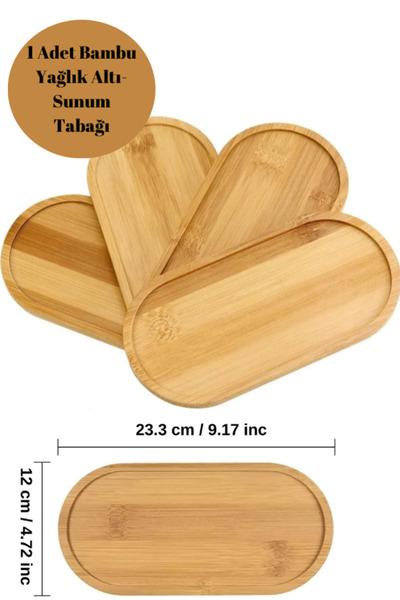 Hilamingo Home 1Pc Bamboo Oval Presentation & Serving Tray - Wooden Tray - Oi...