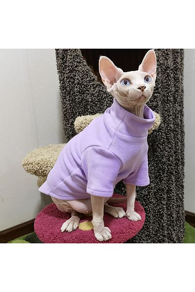 Choice L purple Sphynx Cat Clothes Baby Soft Cotton Fall Winter Kitten Small Dog Clothes for Cornish Devon