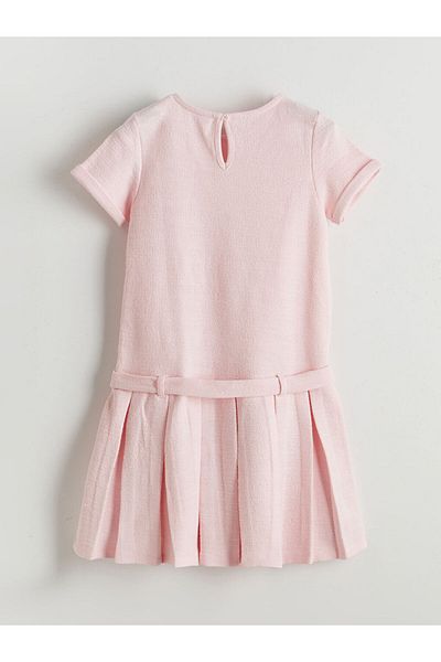 LC Waikiki Lcw Kids Crew Neck Pleated Girl's Dress