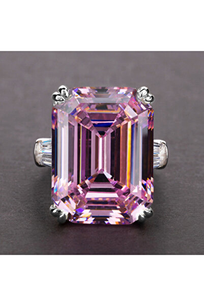 Choice 8 F378 خاتم زفاف فاخر من Huitan سوليتير كبير مستطيل الشكل مرصع بحجر ال...