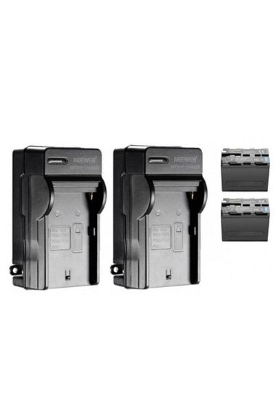 NEEWER Set of 2 Neewer 6600 mAh Batteries + 2 chargers with charging cables