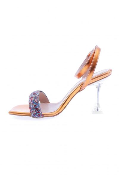 DGN 5161-23Y Kadin Silver Taşli Bilekten Bağli Topuklu Ayakkabı