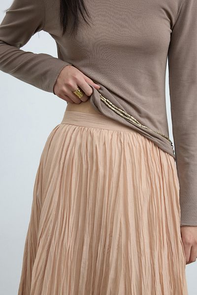 Suud Collection Dusty Rose Pleated Skirt
