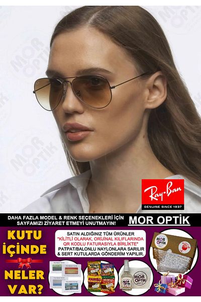 Ray-Ban Purple Optical Rb3025 Aviator 004/51 (55 Small Size) Brown Gradient Drop Unisex