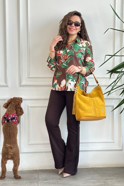 Yağmur Butik قميص بنمط الأزهار