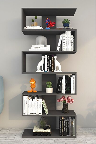 Moonlife Paris Duvara Monteli Dekoratif Kitaplık Antrasit