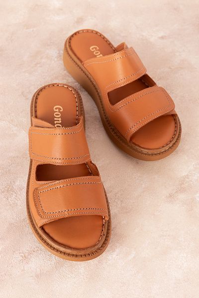 Gondol Genuine Leather Women's Slippers - Double Banded, Daily Comfortable Design usl.2472