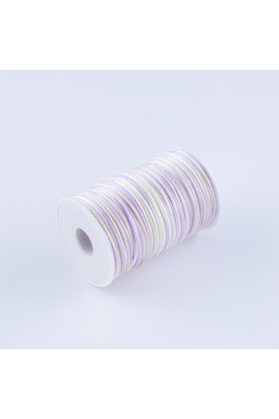 Bimotif Floş ip, Lila-Beyaz, 2 mm  1 metre