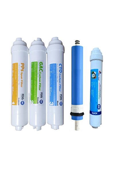 alkalinees Su Arıtma Cihazı 5 Aşama Filtre Seti - Kapalı Kasa Inline Filtre T...