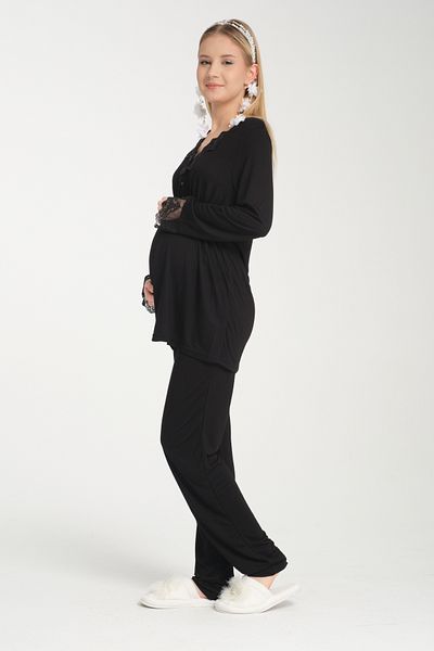 venera Elegant Elegant Venera Pajama Set Maternity Lace Details