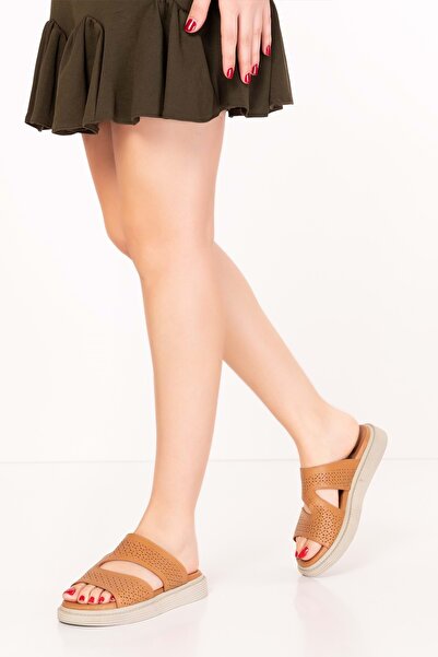 Gondol Hakiki Deri Anatomik Taban Rahat Günlük Terlik Msa.1007