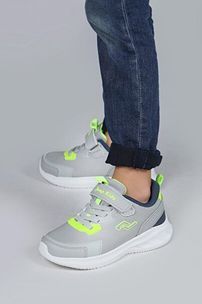 Jump 28106 Velcro Light Gray - Neon Green Unisex Kids Sneaker Casual Sneakers