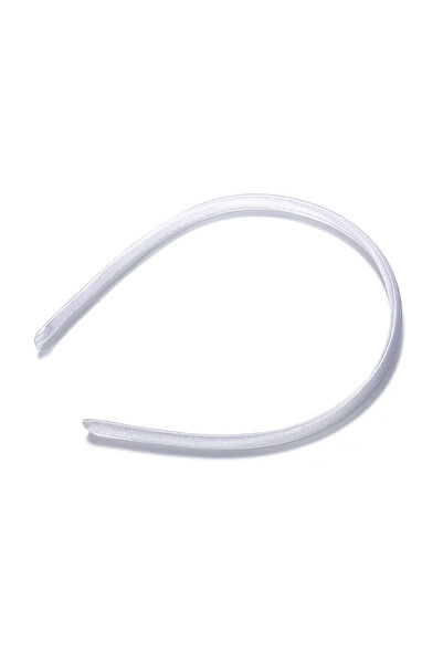 Choice 10 قطع من عصابة الرأس الساتان الملونة مقاس 10 مم باللون الأبيض