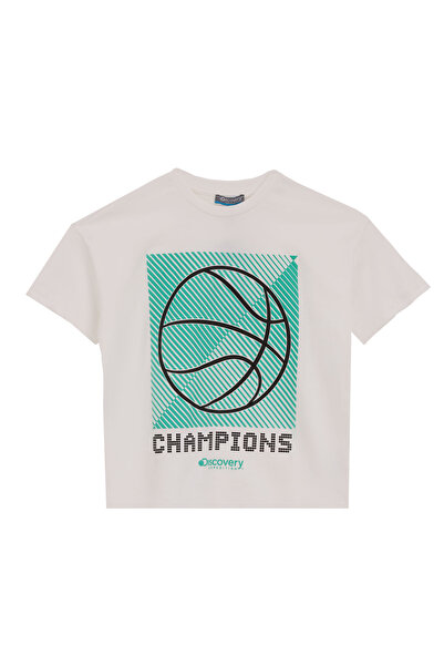 Discovery Expedition Baskılı Beyaz Erkek Çocuk T-Shirt D5SB-TST3215