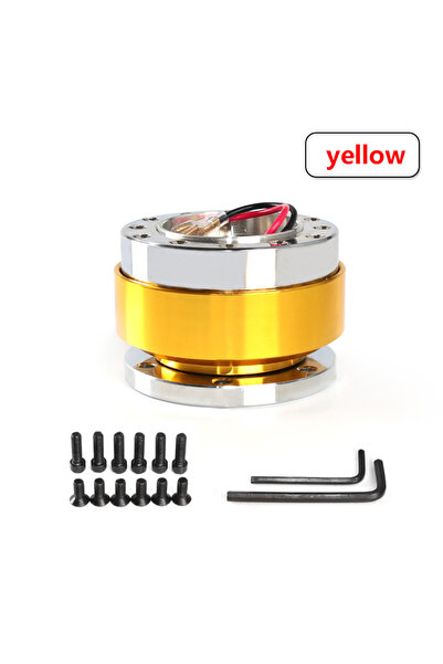Choice1 yellow Universal Steering Wheel Snap Off Quick Release Hub Adapter Bo...