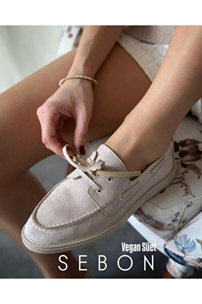 Zuum Sebon Günlük Kadın Loafer - Bej Süet