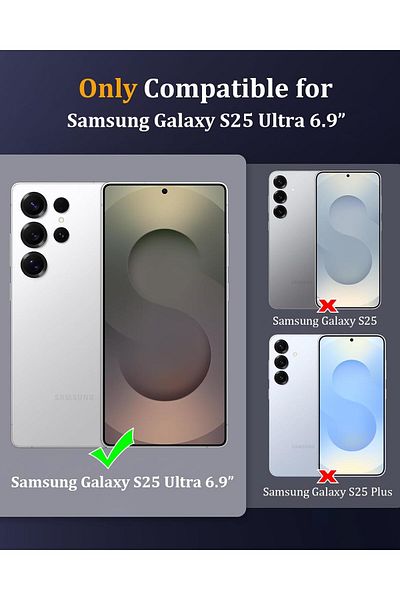 AWH Privacy Screen Protector for Samsung S25 Ultra [2-Pack] + Clear Camera Lens Protector, 9H