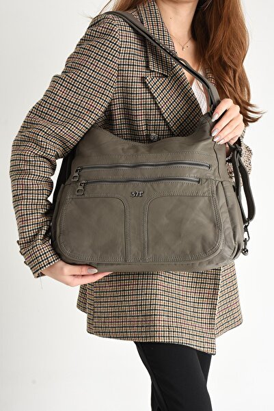 571 Collections Çanta Mink Leather Hem Backpack Shoulder Bag - Washed (Model: 571-9-10D)