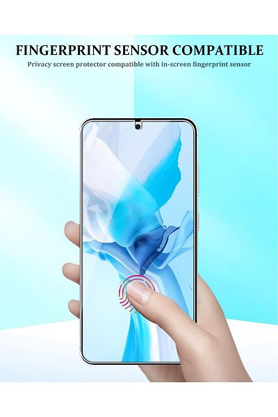 AWH Privacy Screen Protector for Samsung S25 Plus [2+2 Pack], 9H Tempered Glass, Anti-Spy