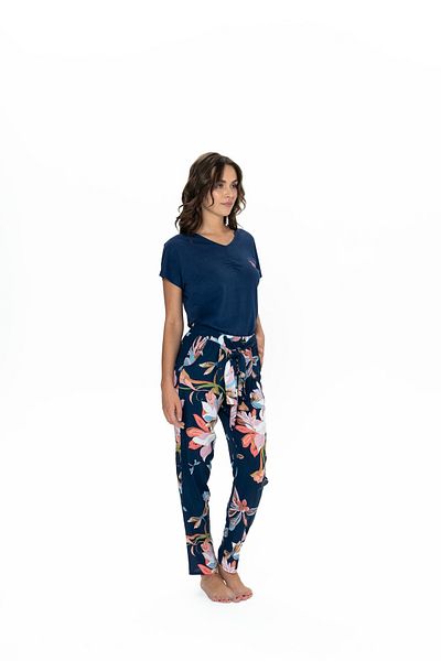 U.S. Polo Assn. SUA Polo Assn. Set pijamale de damă, albastru bleumarin, cu decolteu în V - ILC2.20T10J0Z