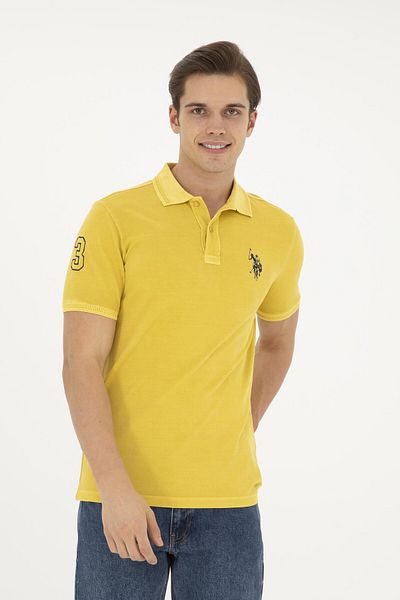 U.S. Polo Assn. Tricou de bază cu gât polo pentru bărbați
